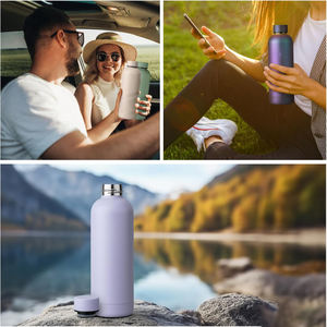 500ml Soft Touch Rubber Paint Stainless Steel Vacuum Flask Sports Insulated <b>Water</b> <b>Bottle</b> - Product Image 5