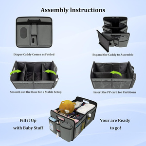 Organizador de Pañales Plegable Personalizado con Cambiador Portátil para Auto, Organizador de Pañales, Artículos Esenciales para Recién Nacidos - Product Image 2