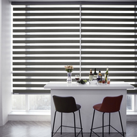 Persianas Zebra Coreanas Colección Loah, Cortinas Verticales Automáticas Motorizadas Personalizadas para Día y Noche, Cortinas Modernas Integradas para Ventanas