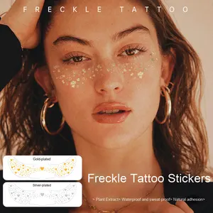 Autocollants temporaires étanches à paillettes dorées estampillées pour tatouages éphémères, idéaux pour la décoration de fêtes (vente en gros) - Product Image 5