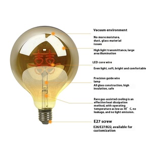 Bombilla Edison E27 G125 AC LED, Luces Decorativas Tipo Vela, Lámpara con la Palabra 'Doble Felicidad', Regulable, Control Táctil, Recargable - Product Image 2