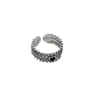Heart Lover Antique Retro Multi - layer Heart <b>Ring</b> Solid 925 <b>Sterling</b> <b>Silver</b> <b>Adjustable</b> INS Niche Finger <b>Ring</b> Wholesale - Product Image 2