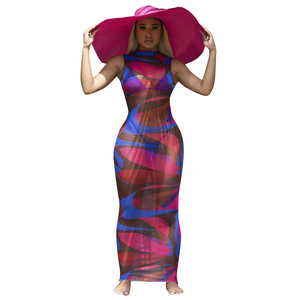 Nouvelle Collection 2022 – <span class=keywords><strong>Robe</strong></span> Longue d'Été <span class=keywords><strong>Femme</strong></span> Tendance Sexy Imprimé Léopard Naturel Numérique Écologique Respirante en Gaze pour la <span class=keywords><strong>Plage</strong></span> - Product Image 3