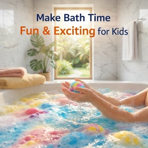 Coffret Cadeau de Bombes de Bain Effervescentes Colorées à Marque Blanche, Huiles Essentielles Biologiques, Véganes, Relaxantes, pour Enfants, avec Jouet à l'Intérieur - Product Image 5
