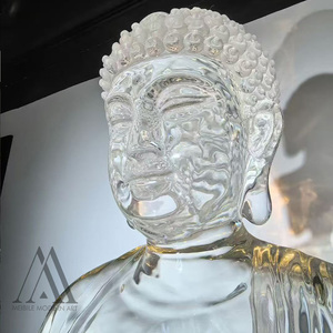 Statue de <span class=keywords><strong>Bouddha</strong></span> en résine transparente grandeur nature, décoration de temple, art religieux, personnalisée - Product Image 3
