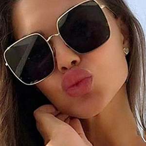 Gafas de Sol Cuadradas Grandes de Metal con Logotipo Personalizado, Novedades de Moda, Protección UV400 para Mujer - Product Image 3