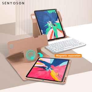 Syx 360 xoay bàn phím trường hợp 9.7/10.2/10.9/11/13inch với không dây bluetooth Bàn phím máy tính bảng casespu iPad trường hợp Bút Chì Chủ - Product Image 1