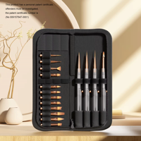 Kustom Logo cat kuku Gel Liner kuas plastik menangani nilon seni kuku kuas cat Liner dapat ditarik 3d kuas kuku Set dengan tas