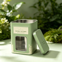 Boîte en métal carrée avec fenêtre en PVC pour biscuits, bonbons, cadeaux, emballage et rangement