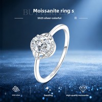 Nouvelle bague en argent sterling 925 au design unique avec un diamant moissanite ovale de 1,25 carat pour femmes, bijoux Destiny