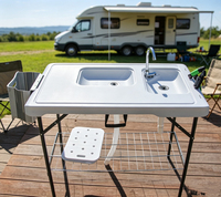 Table à poisson portable de conception moderne, blanche, pour le nettoyage des poissons et des légumes en extérieur et en intérieur