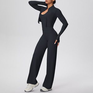 PASUXI Custom Activewear Outfits Women Workout <strong>Clothing</strong> Long Sleeve Leggings Seamless Gym Fitness Sets Yoga Set - Product Image 5