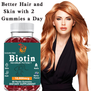 Gummies à la biotine haute puissance avec biotine et supplément de sodium pour améliorer l'hydratation de la peau et renforcer les cheveux et les ongles - Product Image 2
