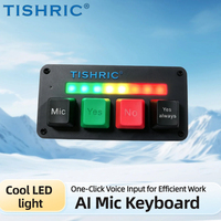 Clavier miniature personnalisé TISHRIC AI 4 touches RGB avec saisie vocale, clavier macro USB filaire pour jeux, travail, transactions, ordinateur portable, PC