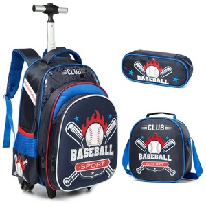 Conjunto de <span class=keywords><strong>mochila</strong></span> escolar con estampado bonito para niños y niñas, bolsa para el almuerzo, estuche de lápices, mochilas rodantes con <span class=keywords><strong>ruedas</strong></span> - Product Image 5