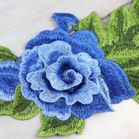 En gros Personnalisé Multicolore Dentelle Broderie Guipure Patch Pivoine 3D Soluble Dans L'eau Dentelle Brodé Corsage Applique pour DIY CA02