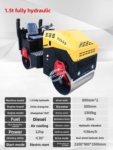 Mini-rouleau compresseur d'asphalte 1,5T entièrement hydraulique, vente directe usine, rouleau compacteur vibrant agricole diesel à double tambour - Product Image 2