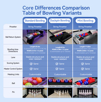 Peralatan Bowling Duckpin 2 Jalur 4 Jalur Mesin Bowling Indoor Dijual