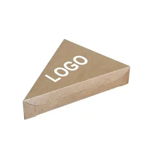 Eco Friendly Takeaway Plain Kraft Cardboard Paper Pizzabox Rectangular Triangle Slice Pizza Box with Handle