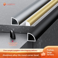 Profilé décoratif en alliage d'aluminium pour carrelage, à angle droit et bord incurvé, pour rebords de fenêtre, sols et coins intérieurs, encastré, style américain