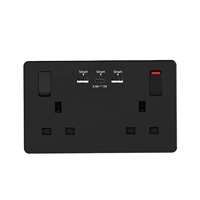 Ổ Cắm Điện Nhỏ Hai Điểm Nguồn USB C Gắn Tường Mờ Anh Ổ Cắm Điện Thông Minh 250 V 13 A 2 Gang USB Thân Thiện Với Môi Trường