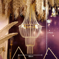 Lustres suspendus décoratifs de luxe pour mariages, événements, scènes, hôtels et salles de réception, en cristal, vente en gros
