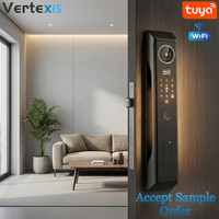Kunci Pintu Pintar WiFi Aluminium Berkualitas Tinggi Vertexis, Pengenal Wajah, Penyimpanan Cloud, Aplikasi Tuya, Kelas C H21, Harga Kompetitif