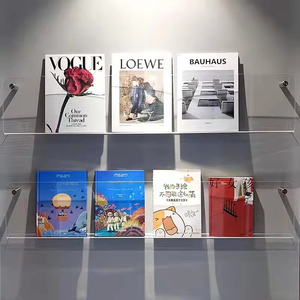 10 pièces 100*15cm personnalisé Transparent acrylique présentoir étagère murale pour livre Photo Art <span class=keywords><strong>Album</strong></span> journal Magazine disque - Product Image 3