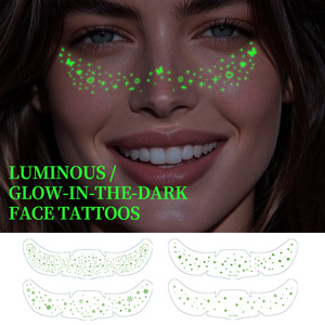 Adesivi Luminosi <span class=keywords><strong>per</strong></span> <span class=keywords><strong>Tatuaggi</strong></span> Facciali, <span class=keywords><strong>Tatuaggi</strong></span> Temporanei con Lentiggini e <span class=keywords><strong>Stelle</strong></span> UV <span class=keywords><strong>per</strong></span> Festival Musicali e Feste Rave - Product Image 4