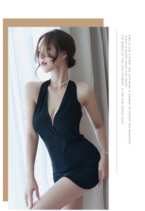 Abito sexy <span class=keywords><strong>da</strong></span> donna con scollo a V profondo, senza schienale, aderente, senza maniche, con spalline incrociate, vestibilità slim, nero, <span class=keywords><strong>camicia</strong></span> <span class=keywords><strong>da</strong></span> <span class=keywords><strong>notte</strong></span>, lingerie, abbigliamento <span class=keywords><strong>da</strong></span> <span class=keywords><strong>notte</strong></span> - Product Image 5