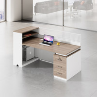 BGZ-248X Ensemble bureau et chaise pour personnel, poste de travail de bureau moderne et simple pour six personnes, en forme de T, en bois, pour ordinateur