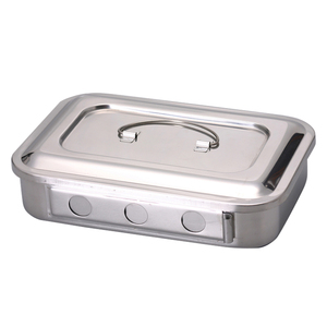 <span class=keywords><strong>Sterilizzatore</strong></span> <span class=keywords><strong>medico</strong></span> 304 in acciaio inox piastra di trattamento dentale 6-11.5 pollici vassoio chirurgico con stomi laterali e coperchio - Product Image 1