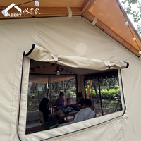 Camping en plein air Hôtel Forêt Vacances Toile tente Structure en bois étanche hôtel de luxe tente de chasse