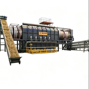 Four de carbonisation rotatif continu automatique, ligne complète de production de charbon de biomasse - Product Image 1
