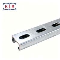 Profilé en C perforé galvanisé à chaud 41x21, 6m, norme ASTM, marque BIM, vente directe usine, pour applications solaires extérieures