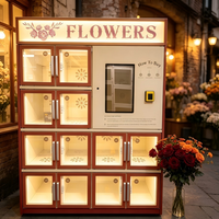 Distributeur automatique de fleurs modulaire intelligent avec étagères réglables et verre autonettoyant