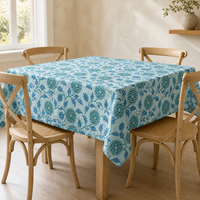 Nappe en coton rose imprimée avec un petit motif floral, couvre-table pour la cuisine et la décoration de la maison