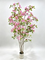 Pohon Bonsai Buatan Sutra Mewah dengan Bunga Bougainvillea - Dekorasi Rumah Ramah Lingkungan yang Tahan Lama
