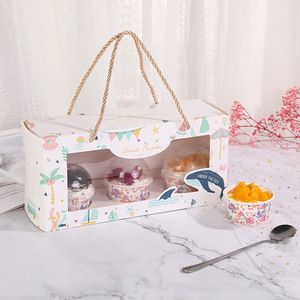 カスタムカップケーキ包装箱<span class=keywords><strong>3</strong></span>穴透明カップケーキブーケボックスと包装 - Product Image 3