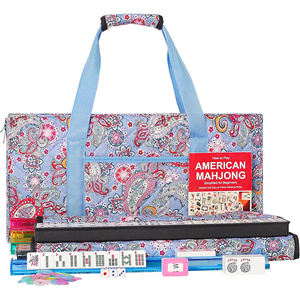 Juego de Mahjong Americano de Lujo, 166 Fichas Blancas, 4 Soportes, Empujadores, Plegable, Ecológico, de Melamina, Portátil, Completo para Casino - Product Image 1