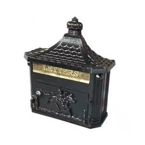 Buzón de Aluminio Fundido en Arena de Estilo Vintage para Exteriores, Color Negro Mate, Resistente a la Oxidación, para Montaje en Pared en <span class=keywords><strong>Entrada</strong></span> de Villa, para Correo Postal - Product Image 5