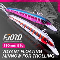 Leurre de pêche FJORD 190mm 51g Hard Bait Minnow en ABS pour eau salée, action flottante, pêche à la traîne, surface et mi-mer