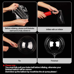 كرات بوبو الشهيرة - بالونات شفافة بالجملة بحجم 20 بوصة قابلة للنفخ مع عربة دفع بيع بالجملة للبالونات. - Product Image 2