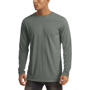 เสื้อแรชการ์ดแขนยาวผู้ชาย สีพื้น โพลีเอสเตอร์ 100% แห้งเร็ว UPF50+ ป้องกันรังสียูวี สำหรับว่ายน้ำ - Product Image 1