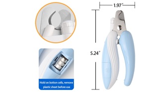 Cortaúñas para perros, luz LED ultrabrillante, línea de sangre, acero inoxidable, recortador de uñas para mascotas, Protector de seguridad, mango ergonómico para perros y gatos - Product Image 6