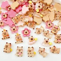 Breloques 3D pour ongles à dos plat, motifs ours gommeux, capybara, animaux, bonbons et autres fournitures pour manucure, accessoires de nail art pour la décoration