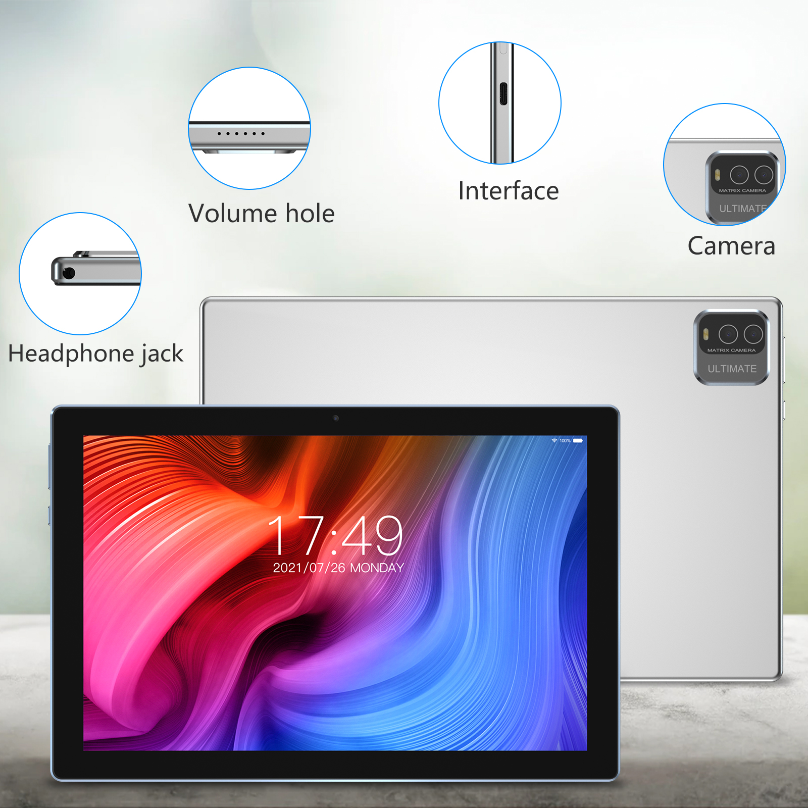 PEICHENG Android 13.0 Tablet - 10.1 Inch 2 in 1 Device