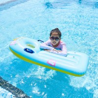 Planche de natation gonflable pour enfants en forme d'animaux mignons, pingouin, crocodile, avec doubles poignées, jouet aquatique