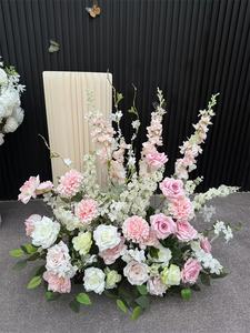 Decoración Floral de Boda de Primavera a la Moda, Flores Artificiales Personalizadas de Rosas Rosadas para el Pasillo de Boda, Adecuadas para el Camino de Boda - Product Image 4