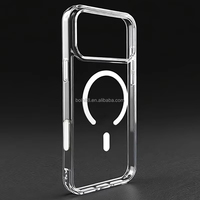 Casing HP Transparan Magnetik Custom Harga Terjangkau untuk IPhone18 17 16 15 Pro Max, Mendukung Pengisian Daya Nirkabel